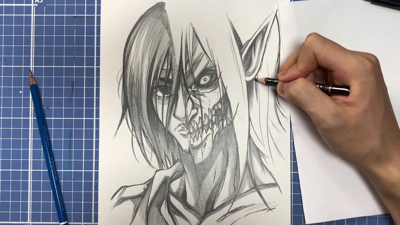エレン・イエーガーを描いてみた【進撃の巨人】【鉛筆のみ】Drawing