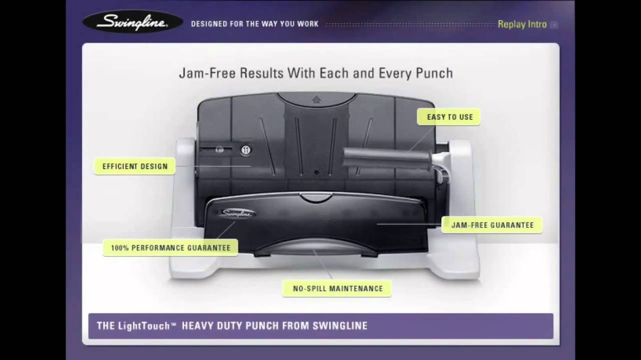 Swingline Light Touch Heavy Duty Hole Punch Demo Video - 74357
