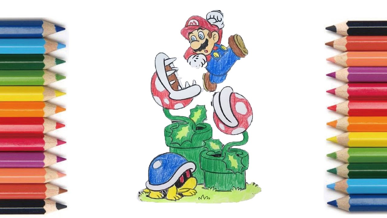 Coloring】 Mario and Piranha Plant【塗り絵】マリオとパックン