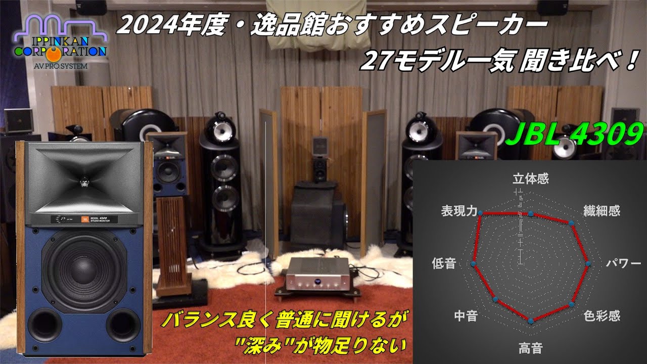 JBL 4309を聞いてみた「2024年度 27スピーカー聞き比べ」 - YouTube