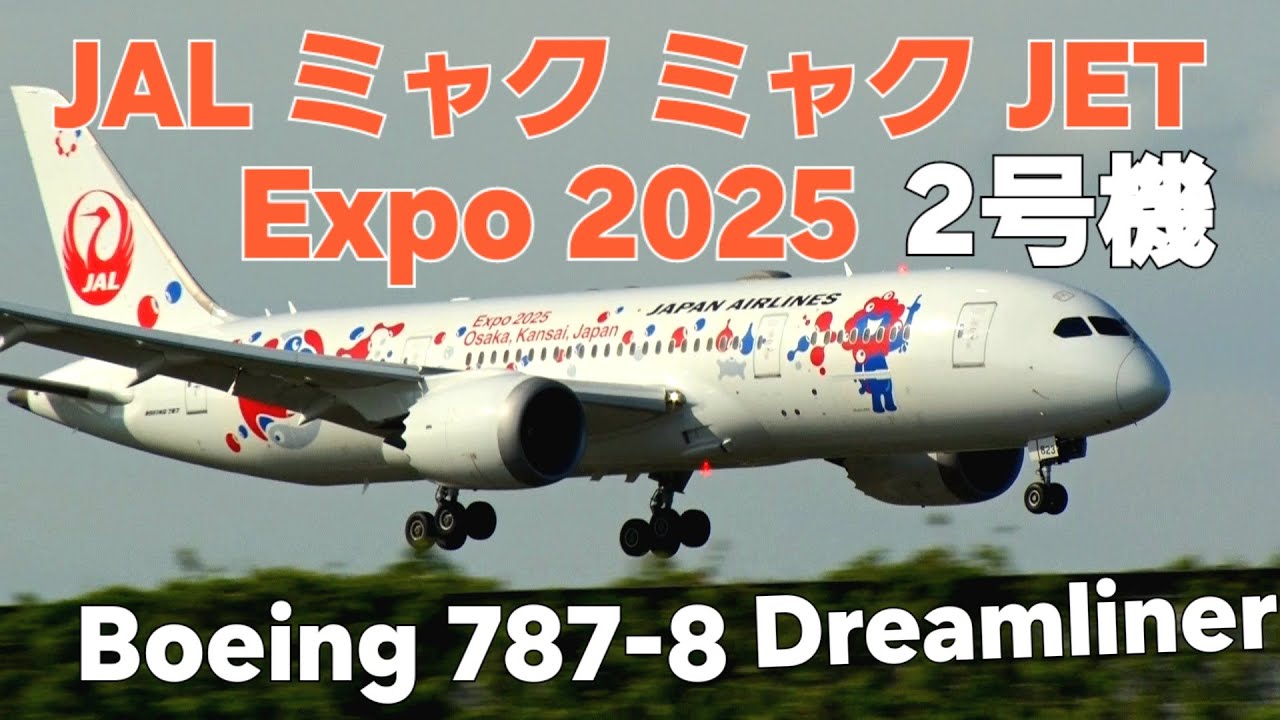 ✈成田空港2025関西万博特別塗装機「JAL ミャクミャクJET」2号機