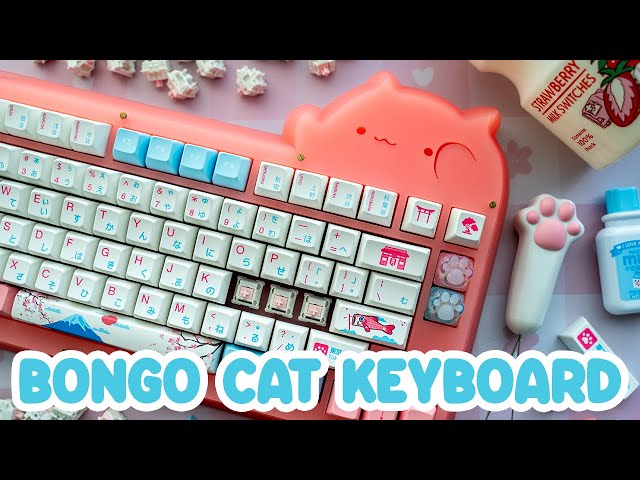 THE CUTEST Keyboard! Bongo Cat Case! // IDOBAO ID80 + Strawberry