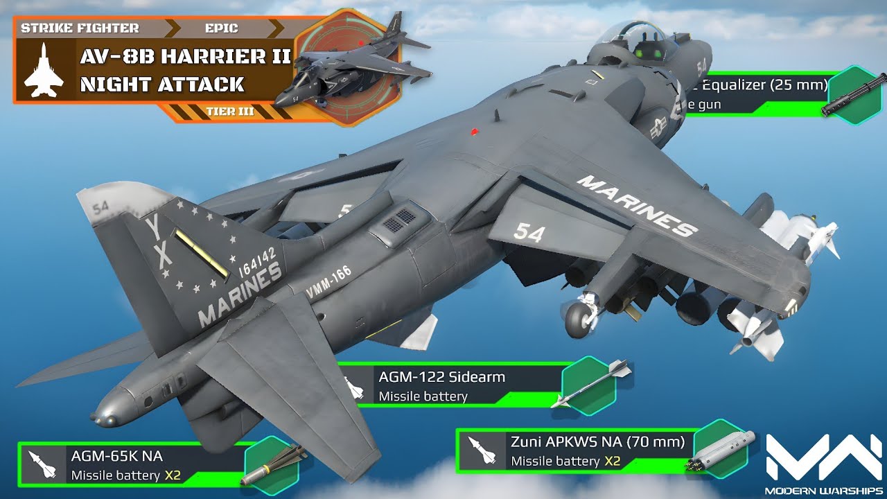 AV-8B Harrier II Night Attack NEW VIP Battlepass Strike Fighter