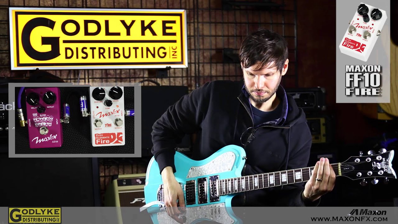 Tom Hatziemanouel demos the Maxon Fuzz Elements Fire FF10 - YouTube