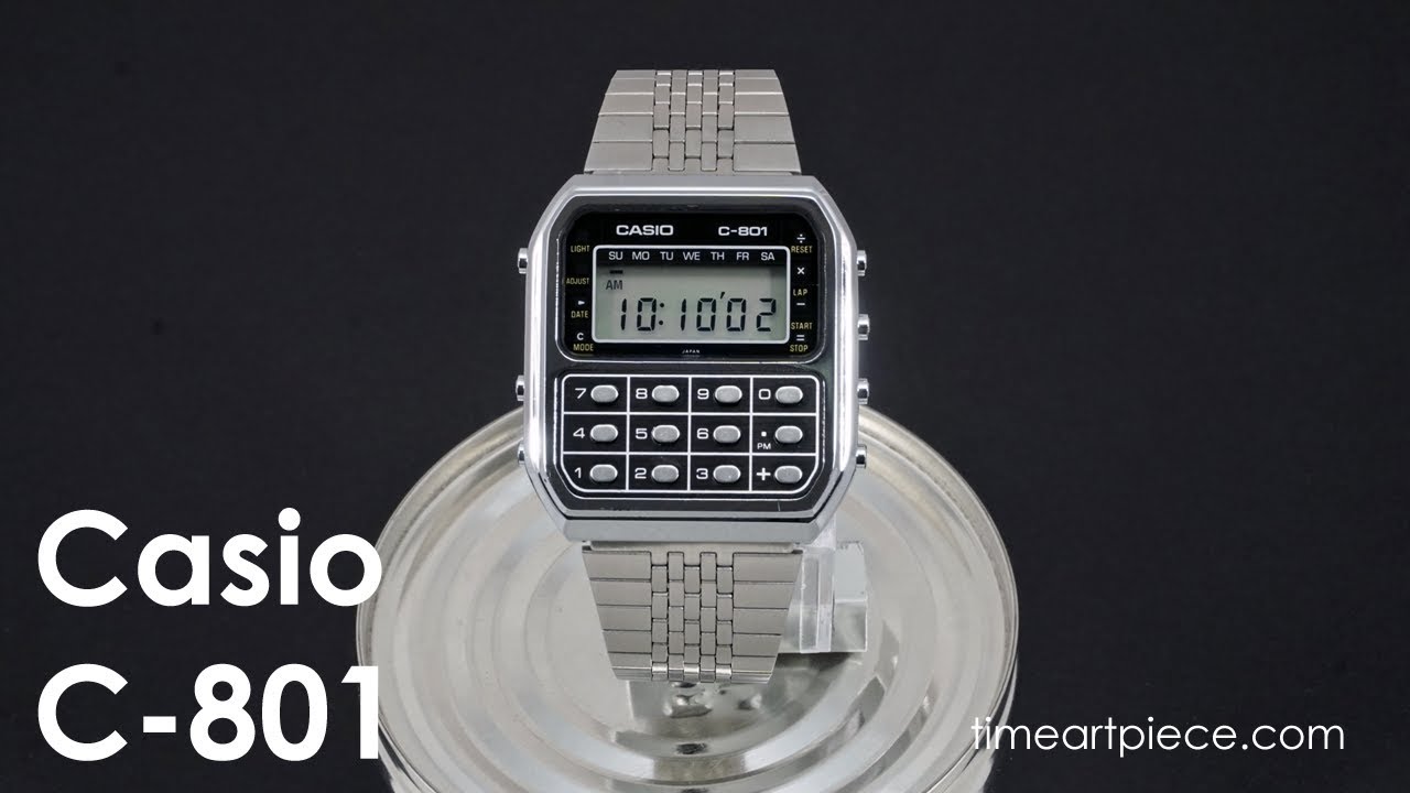 Casio C-801 Vintage Digital LCD Quartz Calculator Chronograph