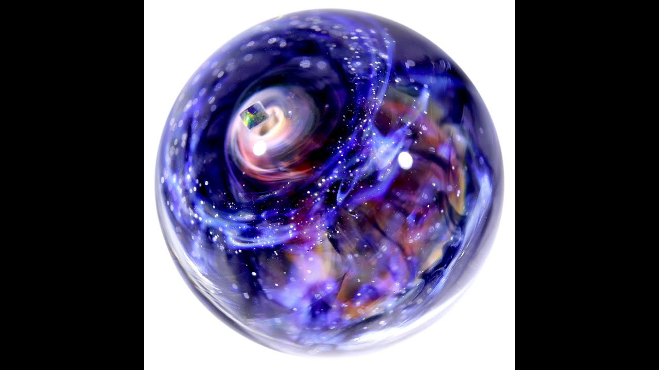 55mm Galaxy Glass Marble with Dual-Sided Design 両面星雲状宇宙