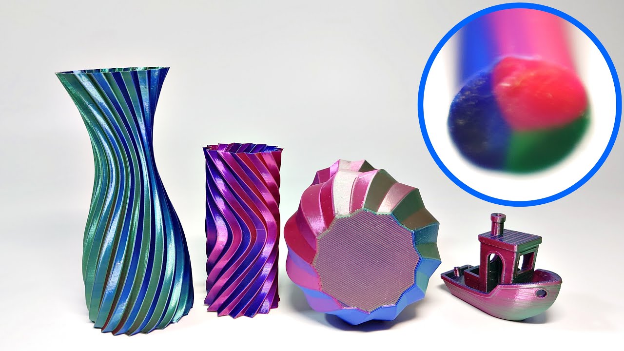 3色のフィラメントが面白い！Gnvtntp Silk Magic PLA【3Dプリンター