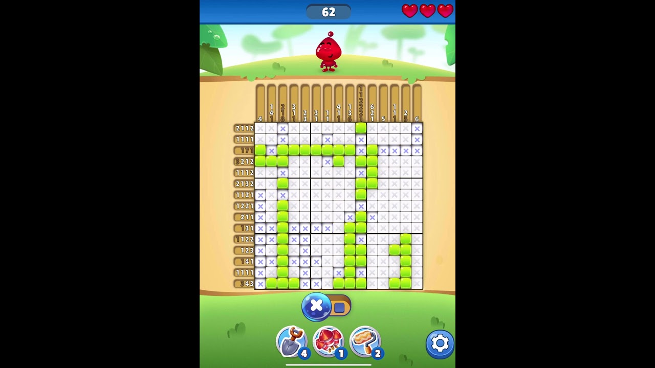 Nono Crossing Picture Nonogram Level 62 #gameplay #puzzle - YouTube