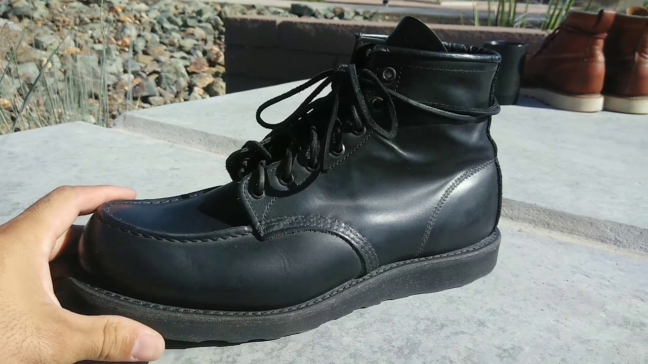 Red Wing Heritage 8137 black on black Skagway leather moc toe