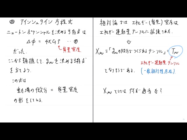 相対性理論 第33回 アインシュタイン方程式 - YouTube