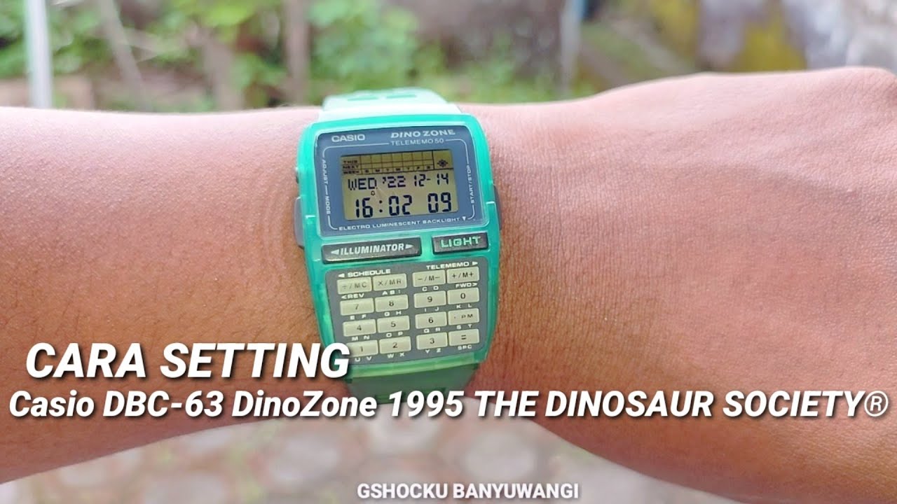 Jam tangan Vintage Casio DataBank DBC-63 DinoZone THE DINOSAUR