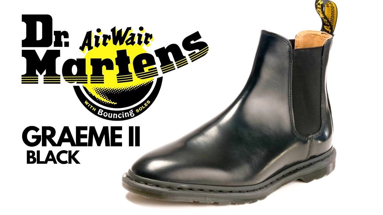 Dr Martens GRAEME II Black Chelsea Boots For Men - YouTube