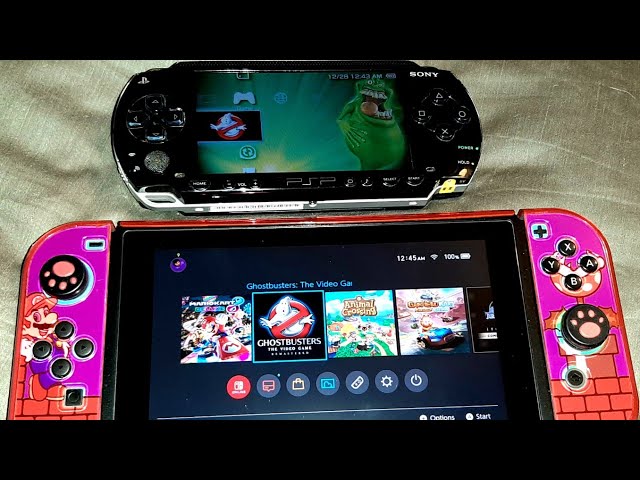 Nintendo Switch vs Sony PSP 3000 (THE GAME GHOSTBUSTERS) WHICH
