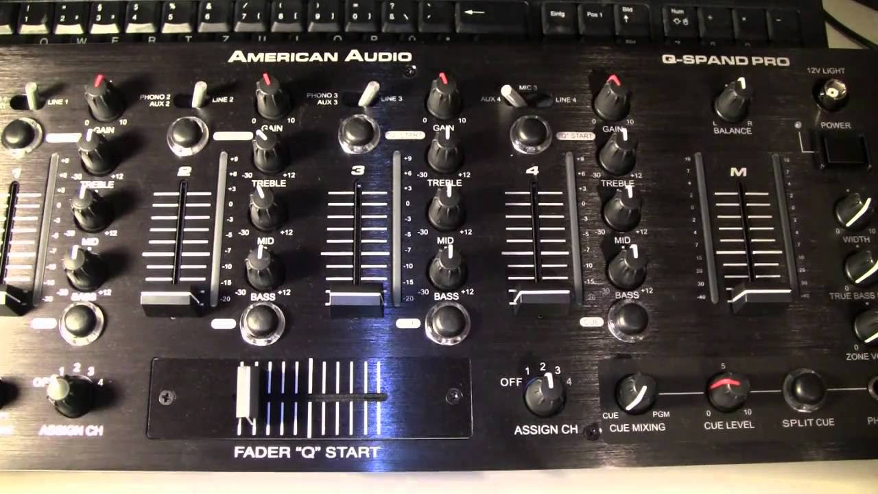 AMERICAN AUDIO / 4チャンネルDJミキサー Q2411 - YouTube