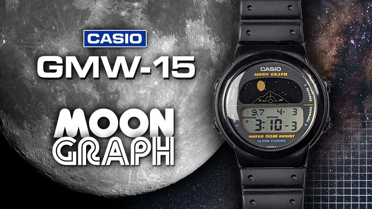 Casio Moon Graph GMW-15 | Animated moon phase watch with sunrise