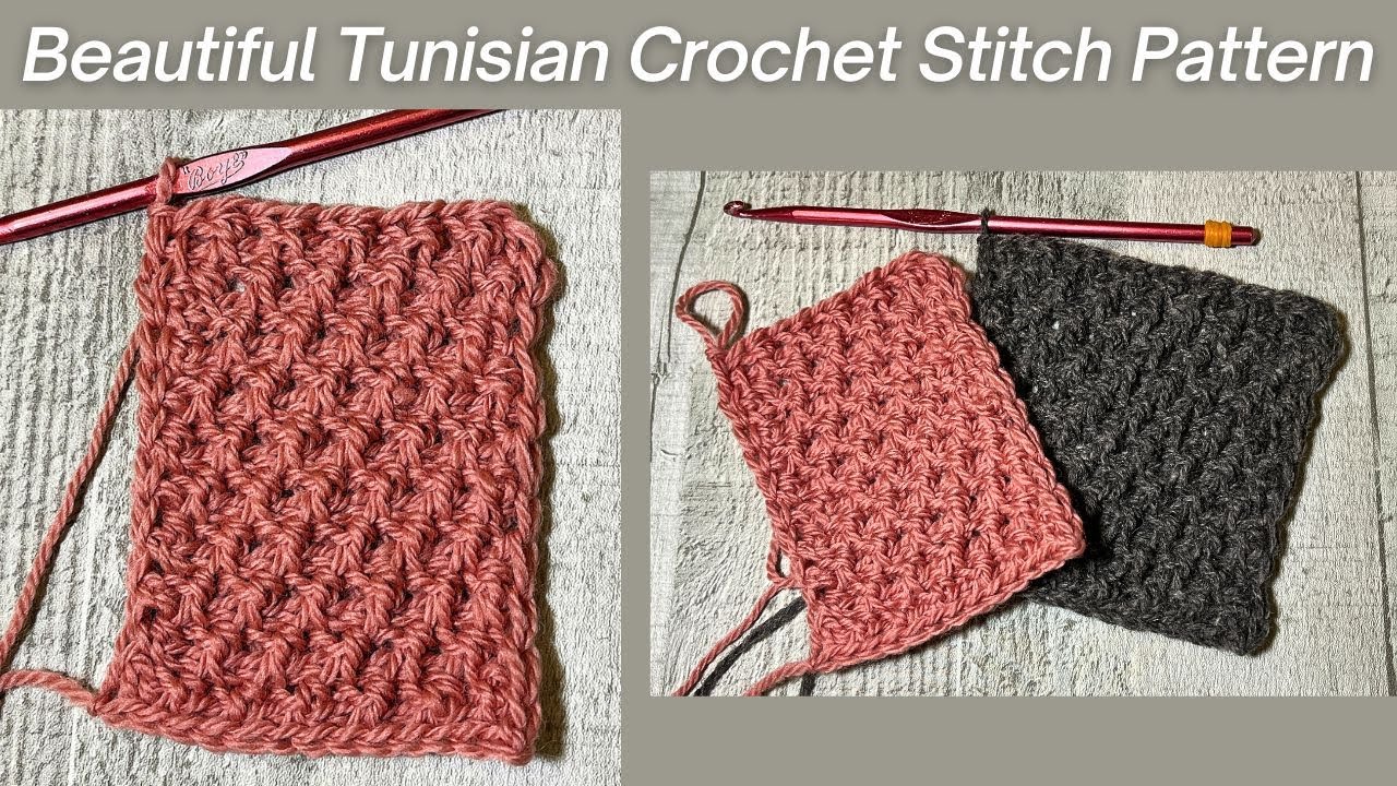 Easy Beautiful Tunisian Crochet Stitch Pattern Tutorial - YouTube