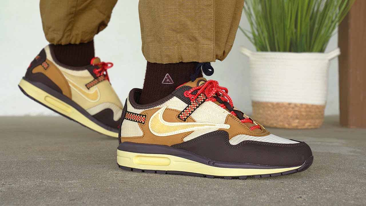 TRAVIS SCOTT Nike Air Max 1 Baroque Brown REVIEW & GIVEAWAY - YouTube