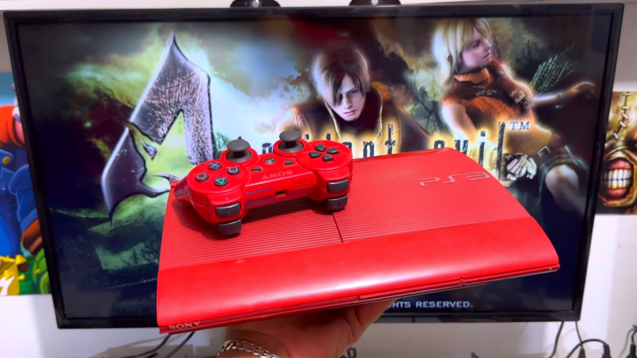 PS3 VERMELHO com RESIDENTE EVIL 4 HD (ESSE VAI PRA COLEÇÃO) - YouTube