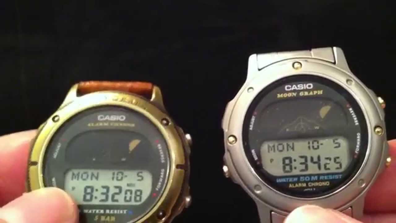 Casio GMW-62 Moon Graph - YouTube