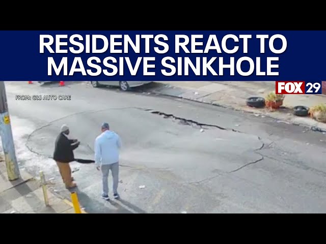 Huge sinkhole in North Philly sparks concern among residents - YouTube
