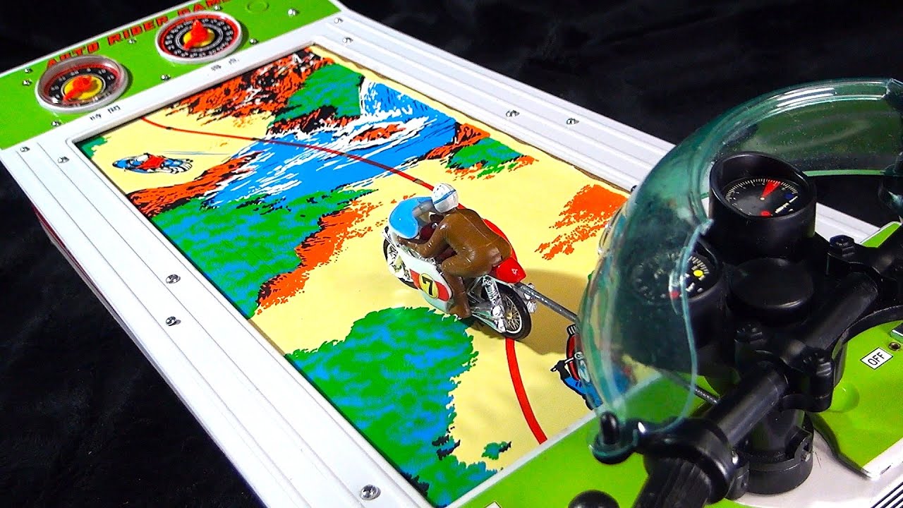 電動トイ】バンダイ オートライダーゲーム バイク レース 昭和 70年