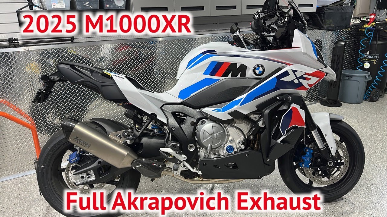 Full Akrapovich Exhaust 2025 BMW M1000XR - YouTube