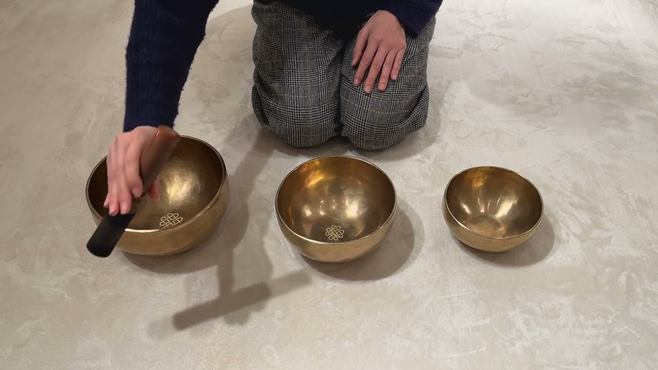 チベット・シンギングボウル3点セット（小・小中・中）『調和する宇宙