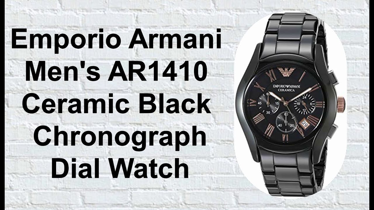 Emporio Armani Men's AR1410 Ceramic Black Chronograph Dial Watch