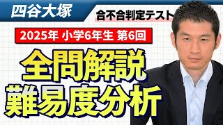 速報】四谷大塚6年生 第6回合不合判定テスト 平均点・算数動画解説