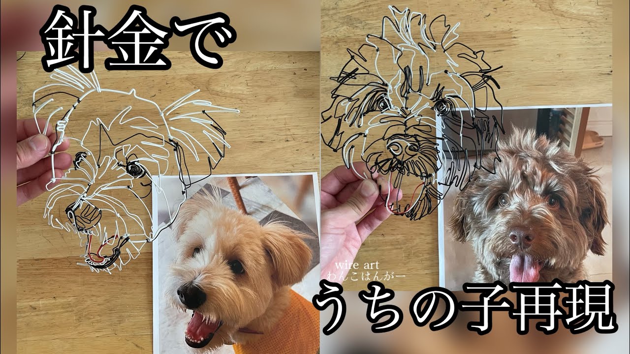 うちの子作って】ワイヤーアート/写真から犬再現！wire sculpture dog
