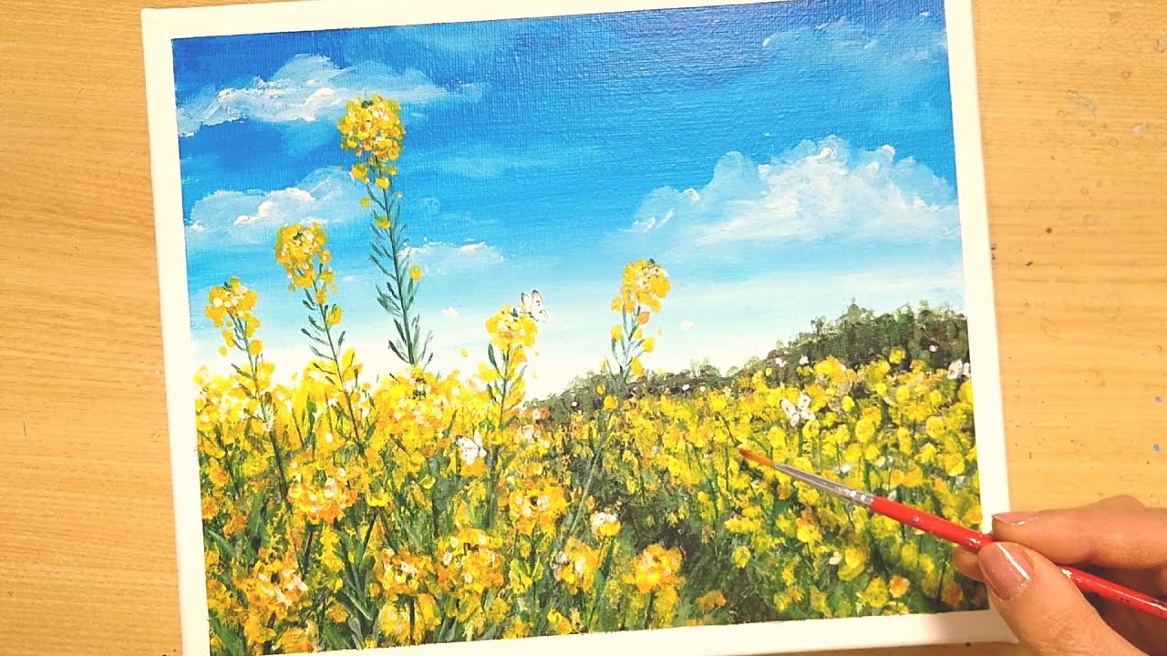 絵画】50号 無題 花の絵 (アクリル絵具 蝋 油性マーカー) 極彩色 絵画