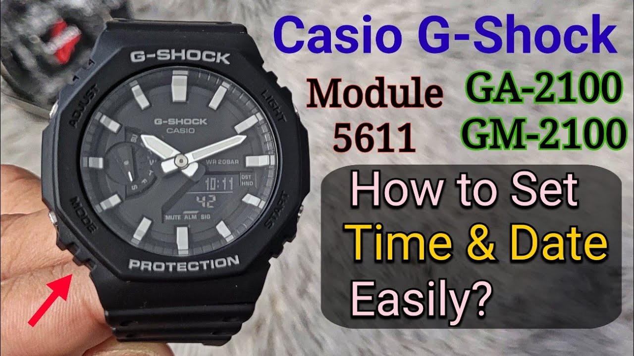 Casio G-Shock GA2100 GM2100 5611 | How To Set Time & Date Easily
