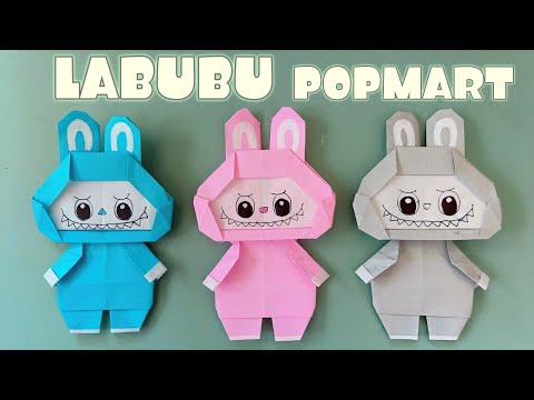 折り紙】POP MART 可愛いラブブの作り方！2枚で簡単！ハサミなし/ Easy