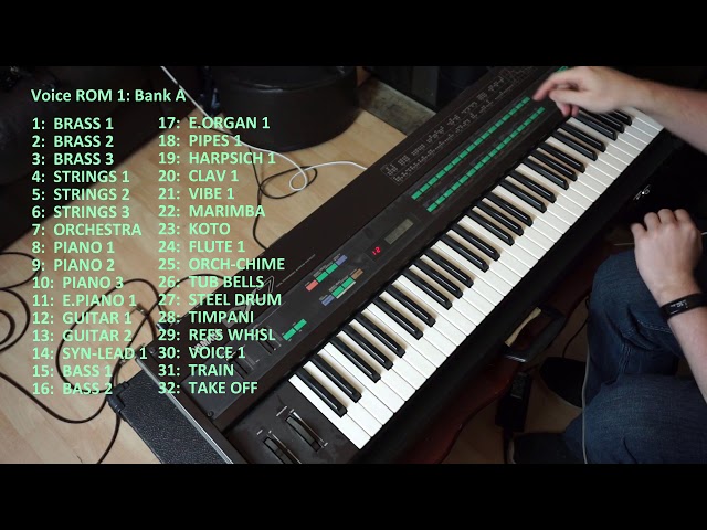 Yamaha DX7 Voice ROM 1 Bank A play through (factory presets) - YouTube