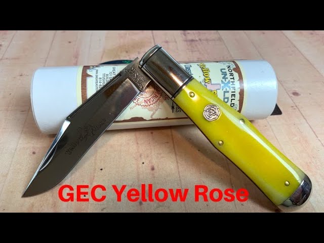 GEC Northfield UN-X-LD 97 Allegheny Yellow Rose slip joint knife