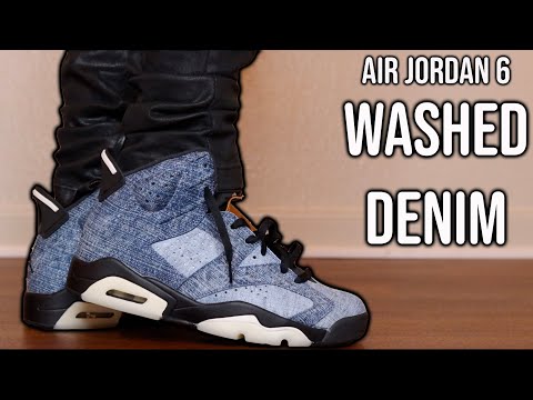 Air Jordan 6 Washed Denim Review & On Feet - YouTube