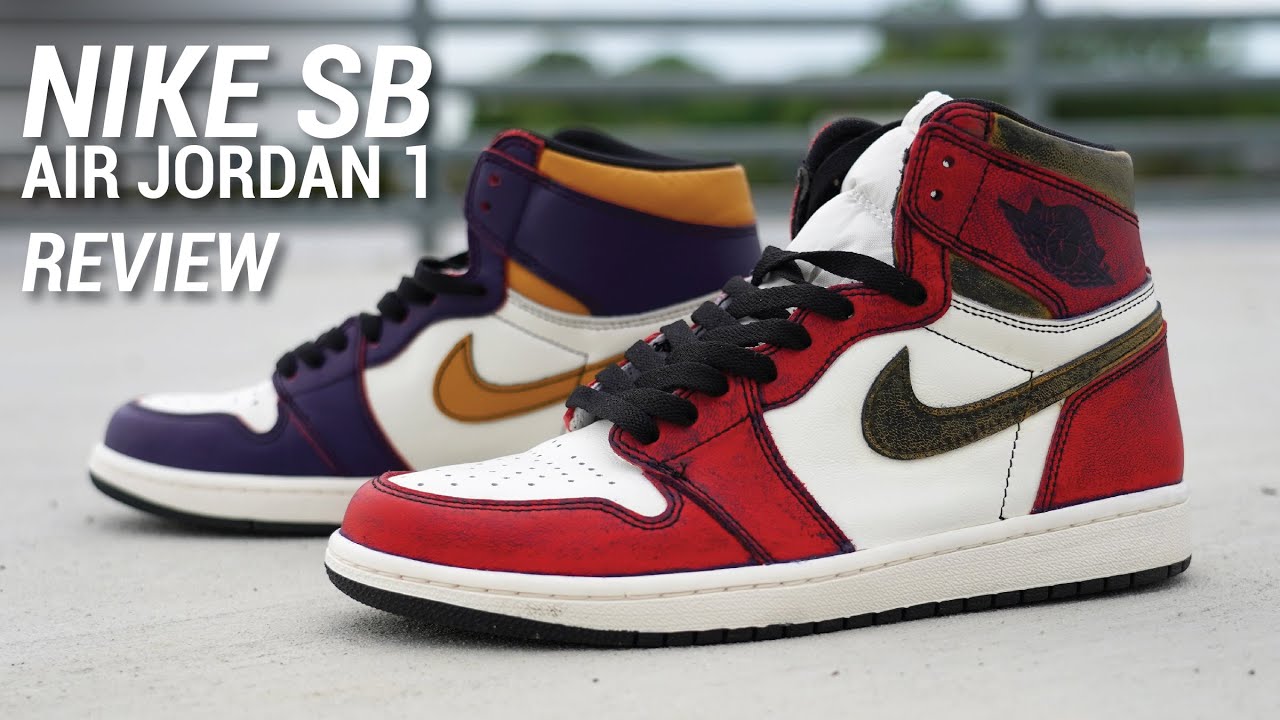 NIKE SB Air Jordan 1 Lakers Review & Wiping OFF Paint! - YouTube