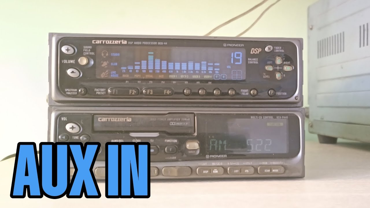 AUX in в автомагнитолу pioneer carrozzeria keh-p440+deq-44 - YouTube
