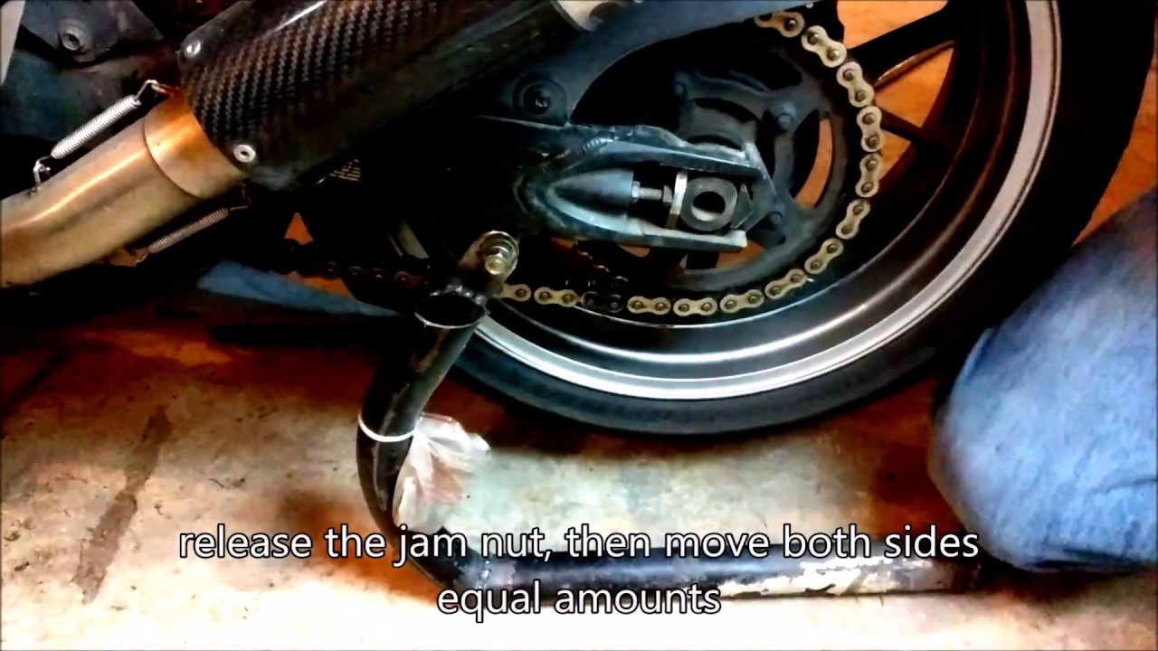 zx14 chain adjustment - YouTube