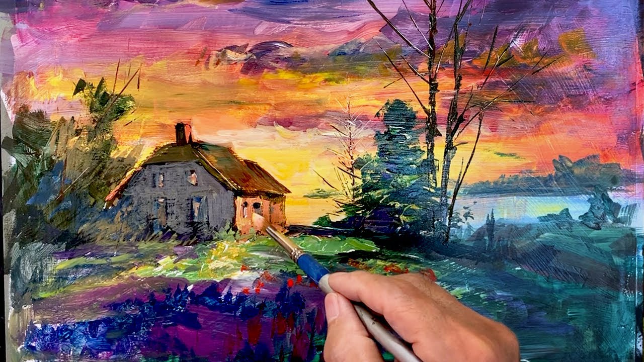 Eng sub] Acrylic landscape painting Easy techniques. What is