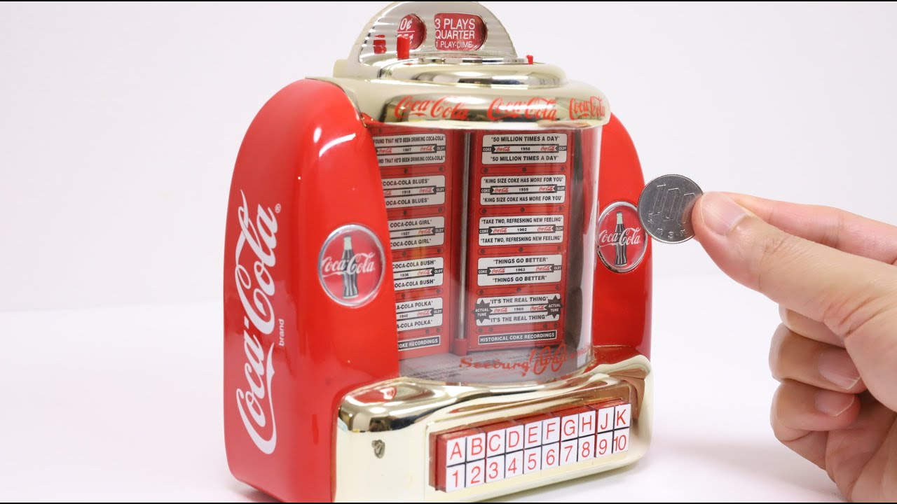 Coca Cola Tabletop Jukebox Collectable Musical Bank 1996 Retro