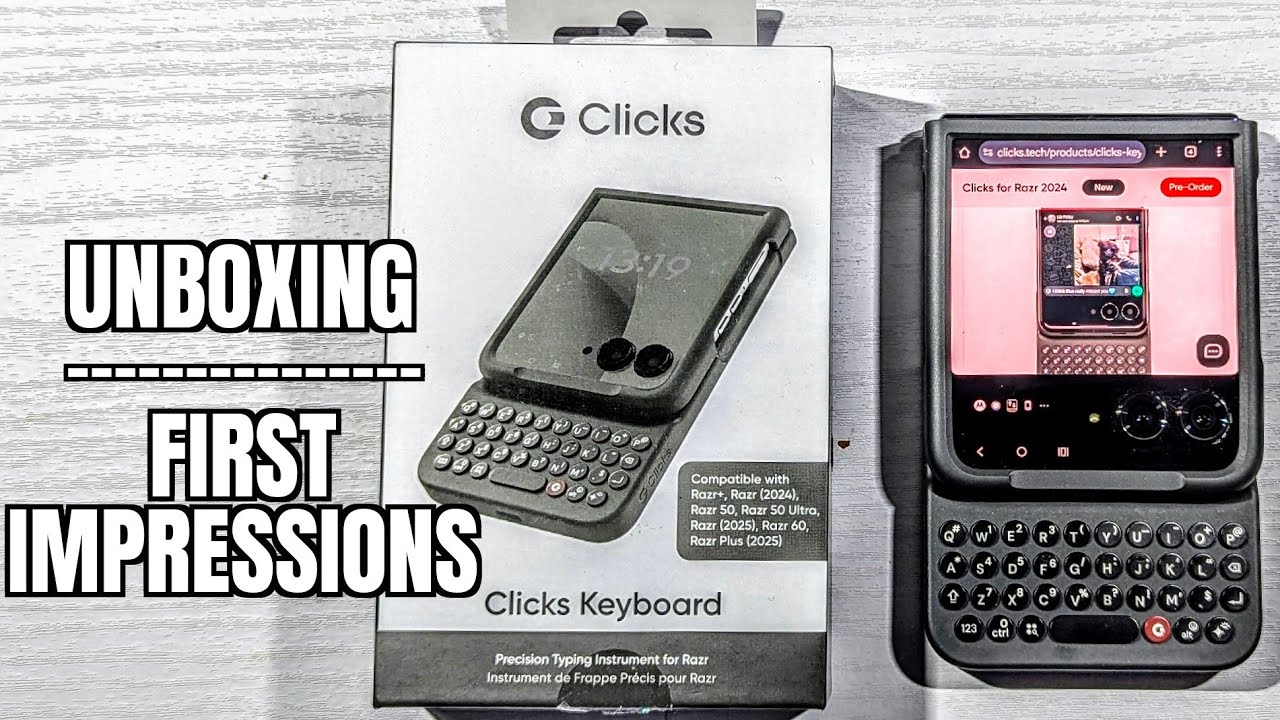CLICKS KEYBOARD on MOTO RAZR+ 2024 Quick Unboxing and First