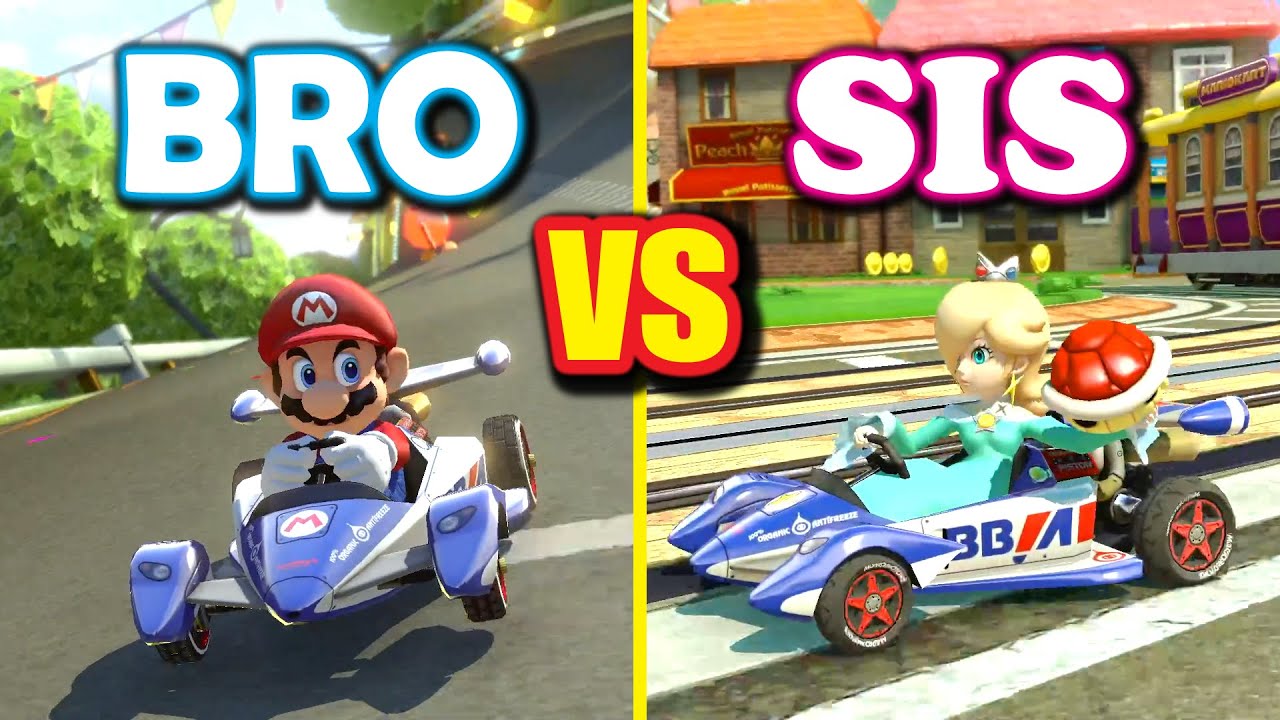 Mario Kart 8 Deluxe - Brother vs Sister!! (Her First Time Playing