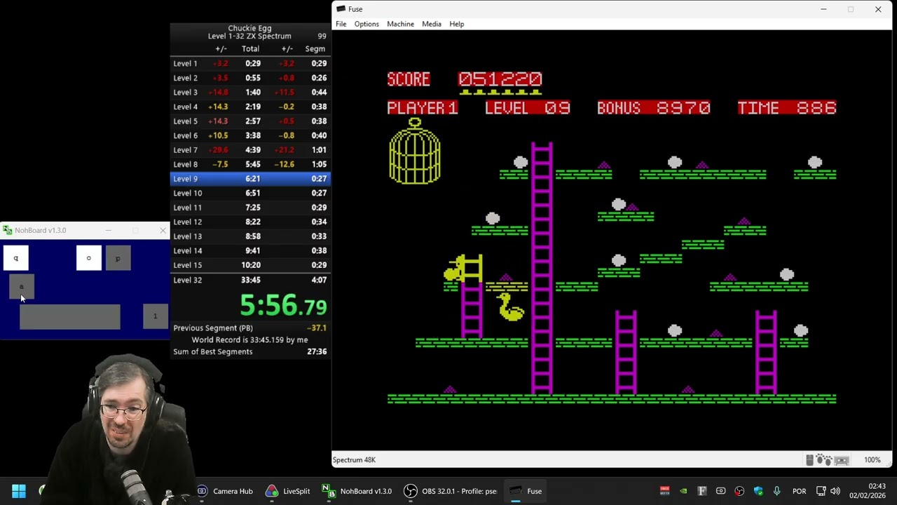 Speedrun [new WR 29:21] Chuckie Egg Level 1-32 ZX Spectrum - YouTube