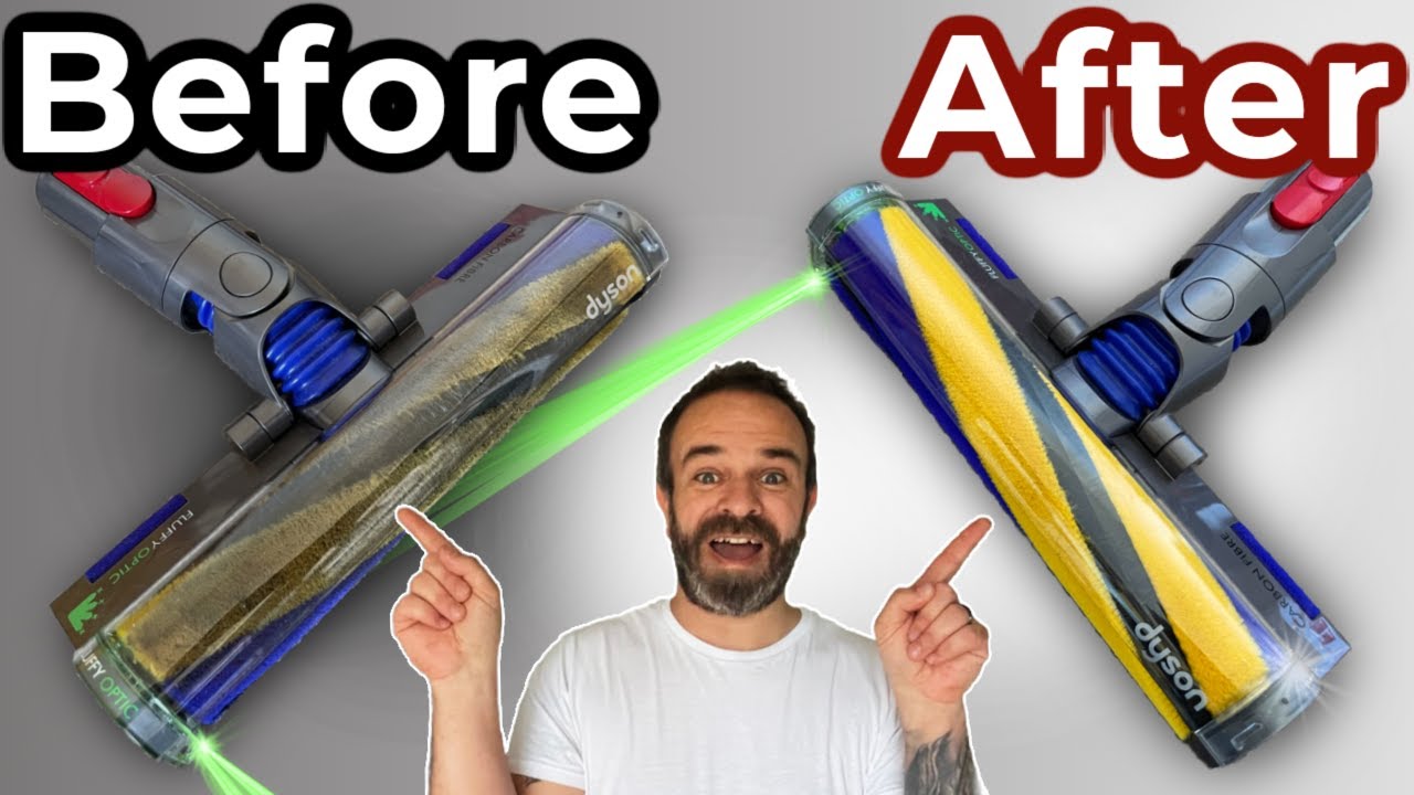 How to Clean Dyson V12 V15 Detect Optic Fluffy Roller QUICK & EASY