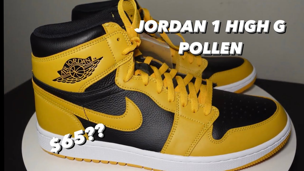 AIR JORDAN 1 HIGH GOLF POLLEN COLORWAY SHOE REVIEW ON FOOT