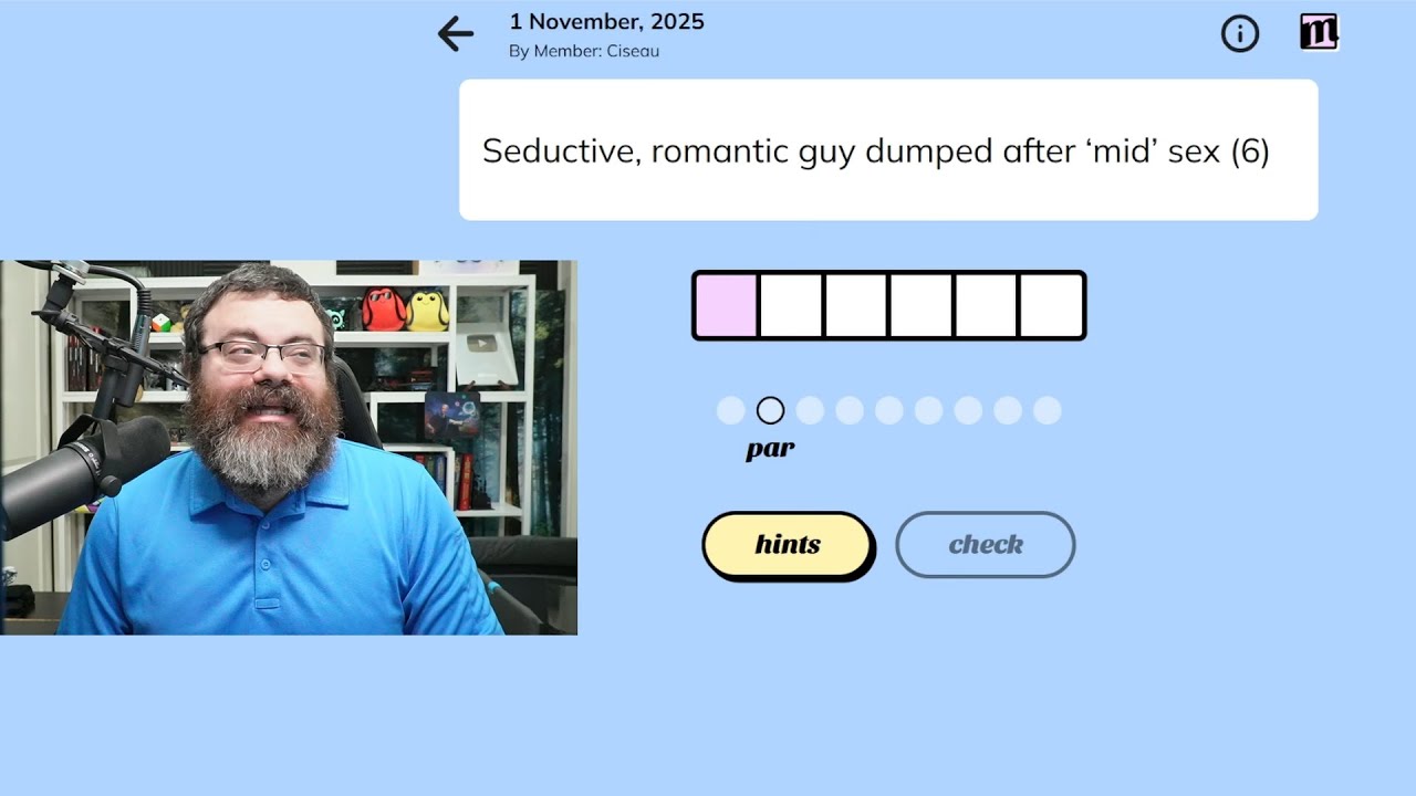Minute Cryptic Nov 1st, 2025 #wordgames #crypticcrossword