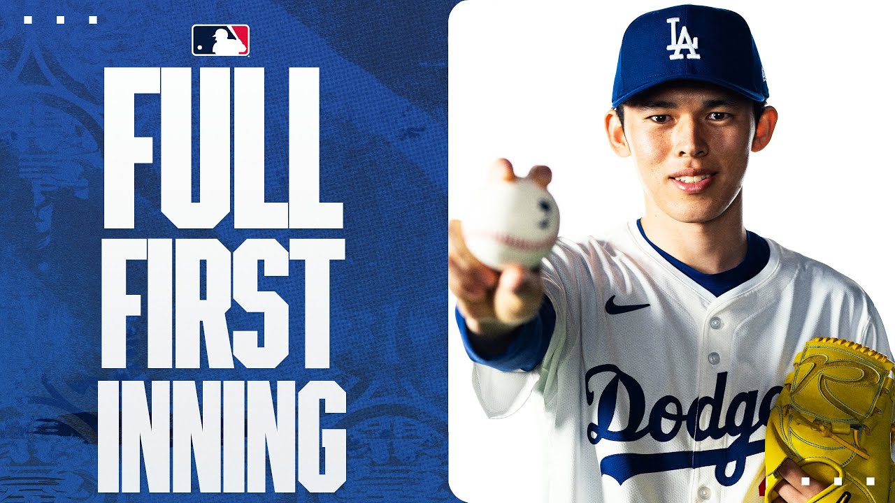 FULL FIRST INNING: 100 MPH from ROKI SASAKI in his first MLB