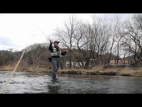 2025年】早春の渡良瀬川でフライフィッシング／自作の竹竿で釣りをする