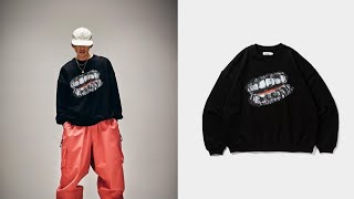 TIGHTBOOTH | GRILLS CREW SWEAT | BLACK | Work I